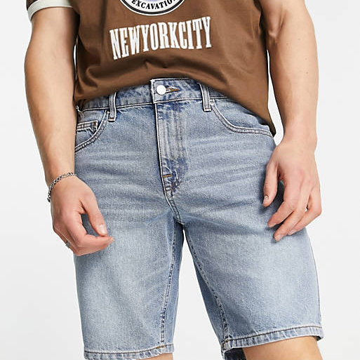 ASOS DESIGN 淺藍 牛仔短褲【114239898】