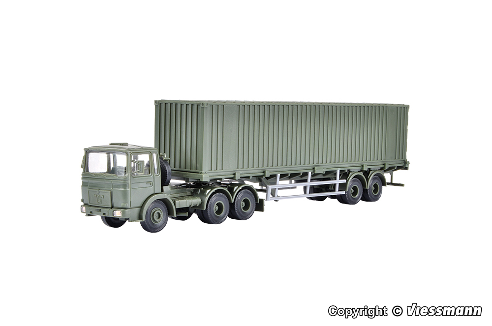 Kibri 18068 HO Military MAN 3-axle tractor with 40‘ container trailer