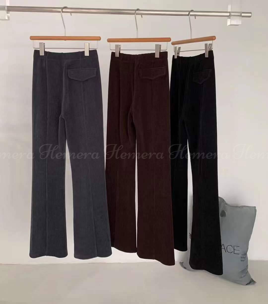 PT22S1113 燈芯絨小喇吧開叉長褲