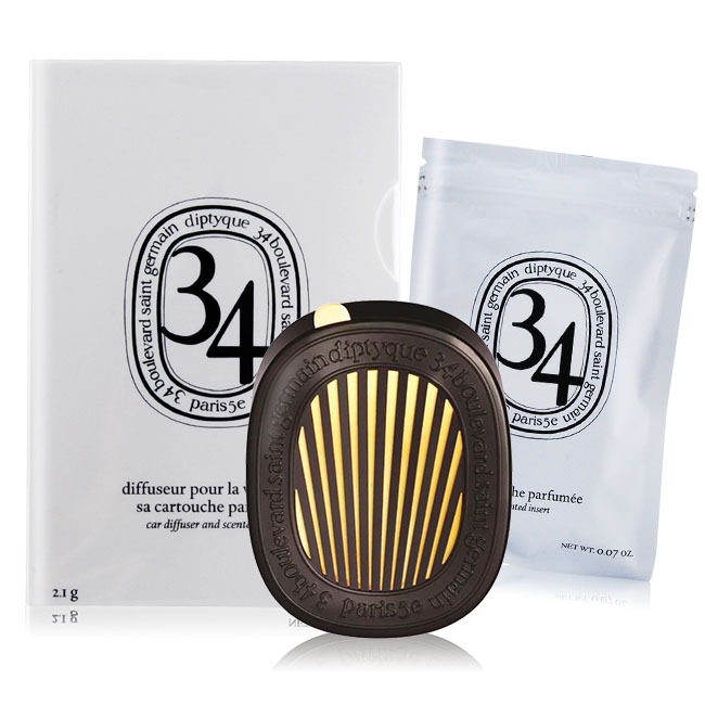 DIPTYQUE 車用擴香器+香氛補充包-聖日爾曼大道34號