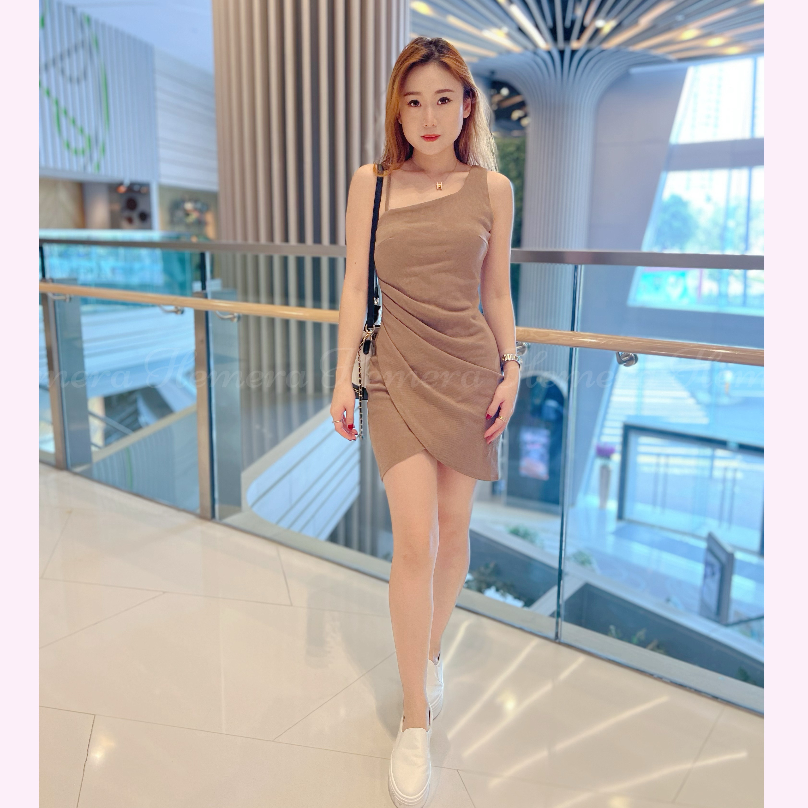 DR22S1104 顯瘦泰山裝綁腰吊帶裙