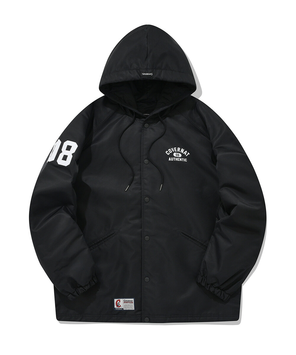 COVERNAT 數字 連帽 教練外套 夾克 黑色