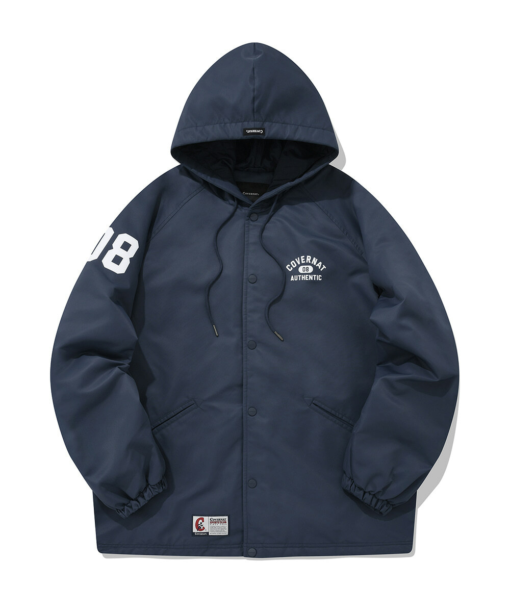COVERNAT 數字 連帽 教練外套 夾克 海軍藍