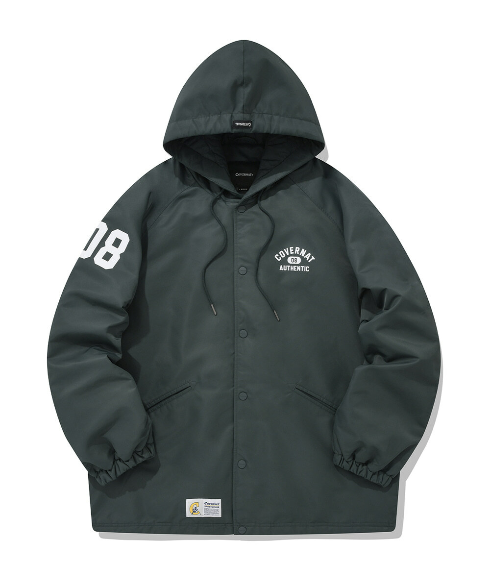 COVERNAT 數字 連帽 教練外套 夾克 綠色
