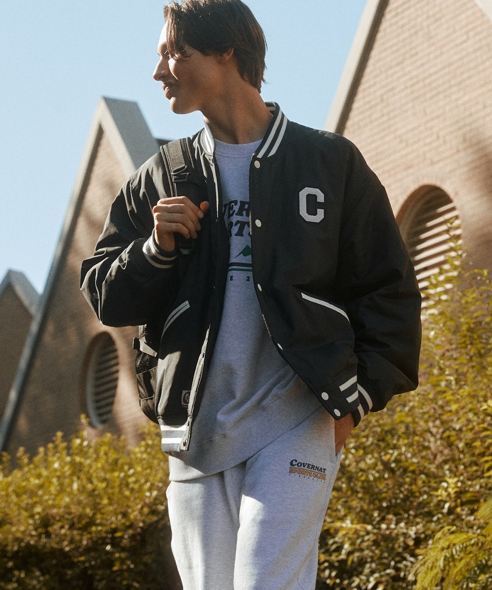 COVERNAT C-LOGO 棒球外套 夾克 海軍藍