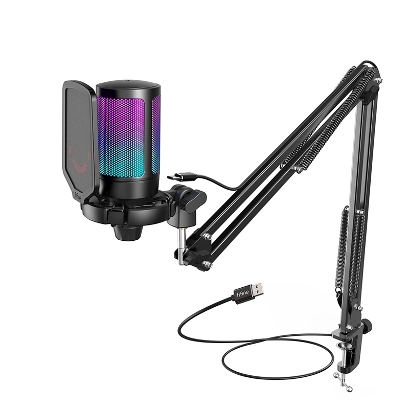 FIFINE A6T USB心型指向電容式RGB麥克風
