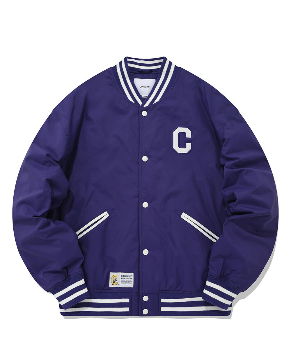 COVERNAT C-LOGO 棒球外套 夾克 藍紫色
