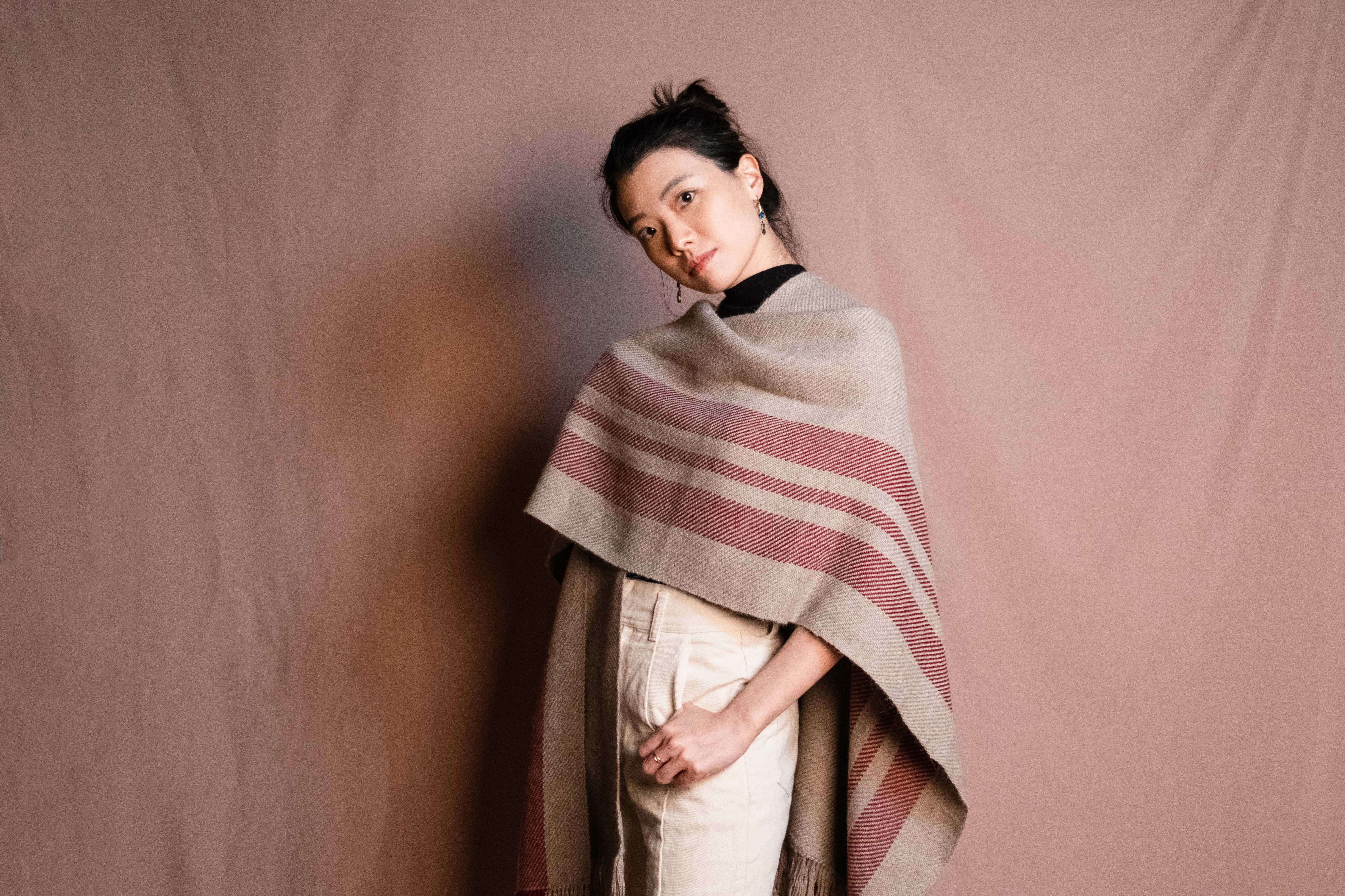 【限量】安地斯羊駝斗篷｜玫瑰｜秘魯