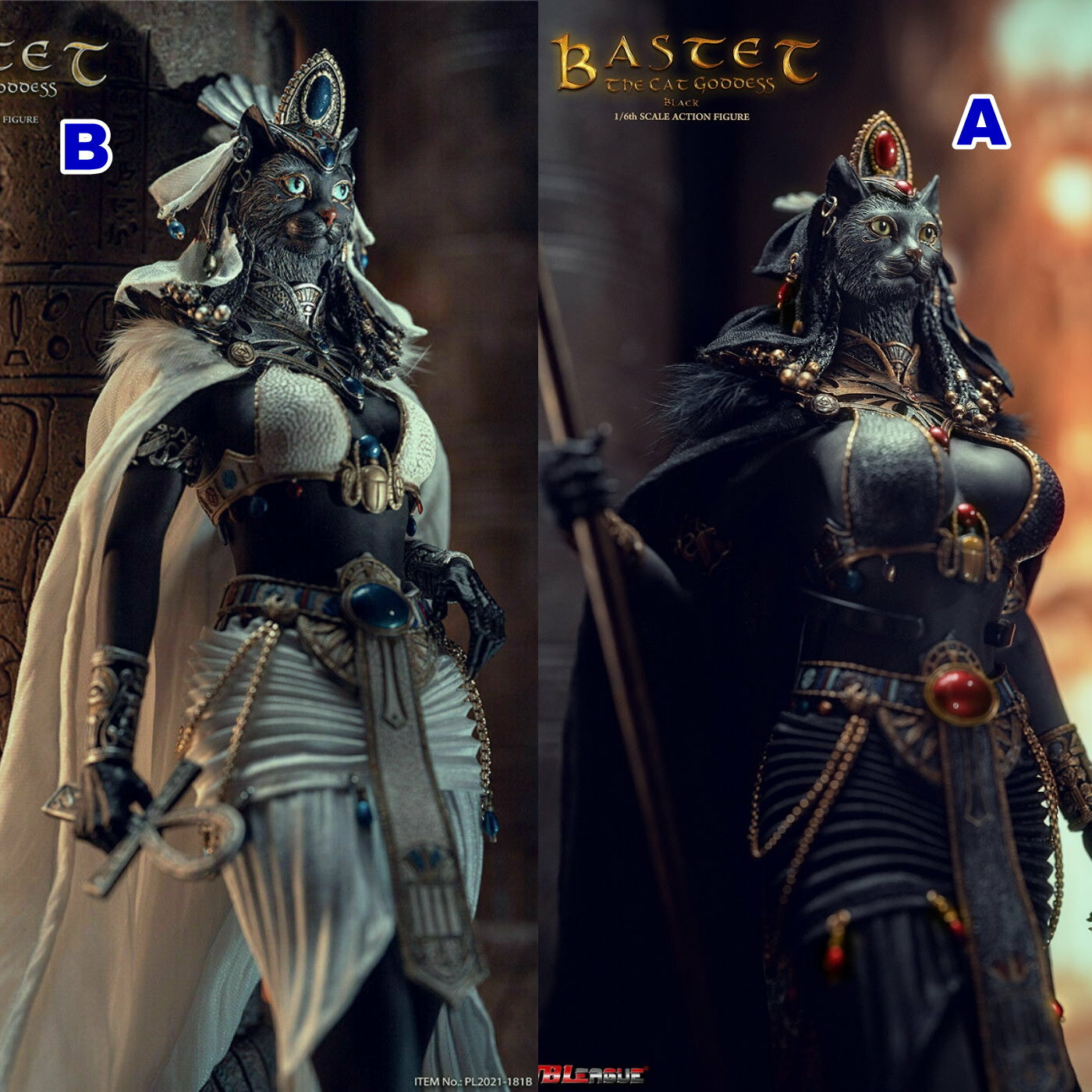TBLeague : 1/6  埃及神系列 - 貓神 巴斯泰托 (黑色及白色) (自選)