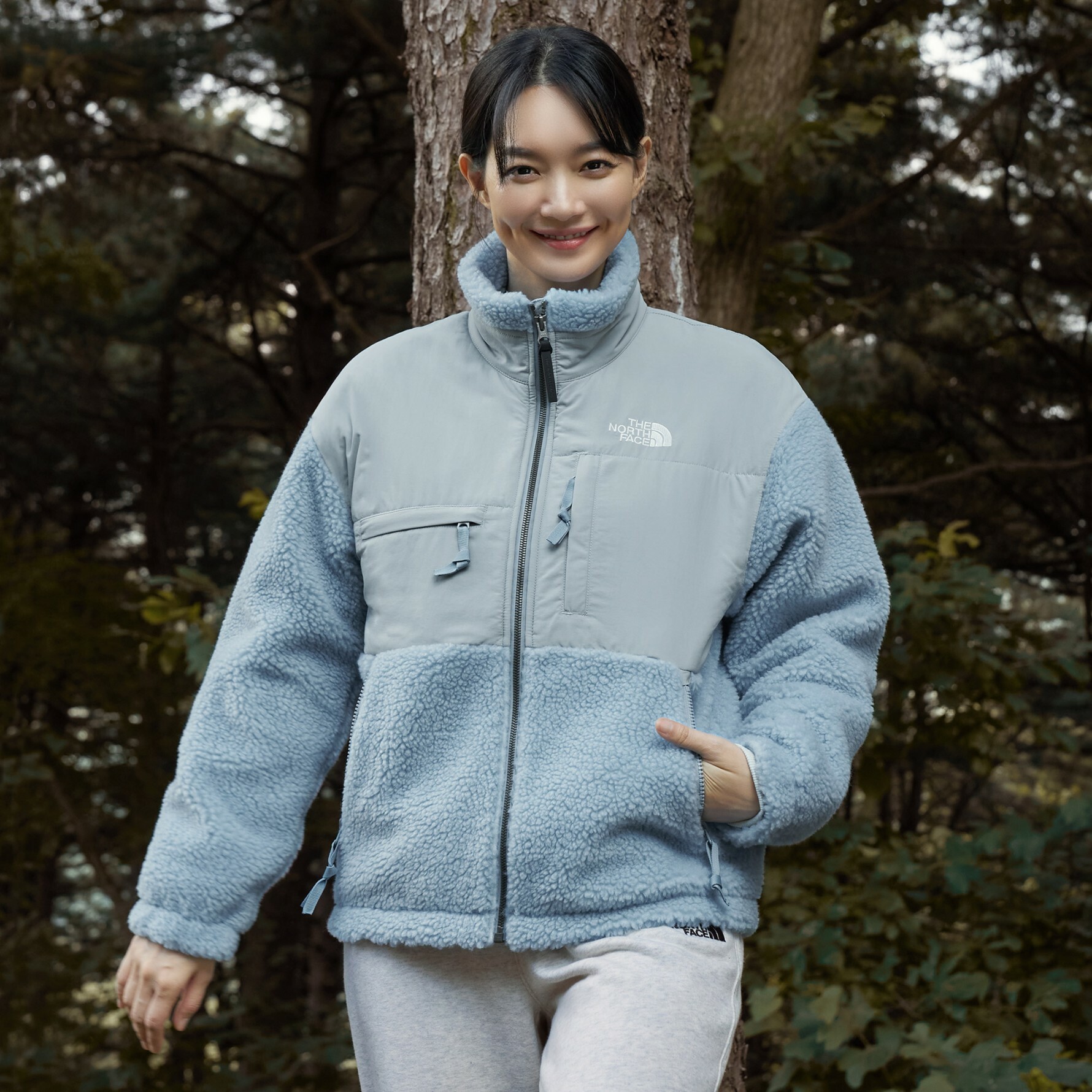 THE NORTH FACE DENALI FLEECE 絨毛拚色外套藍NJ4FN54C