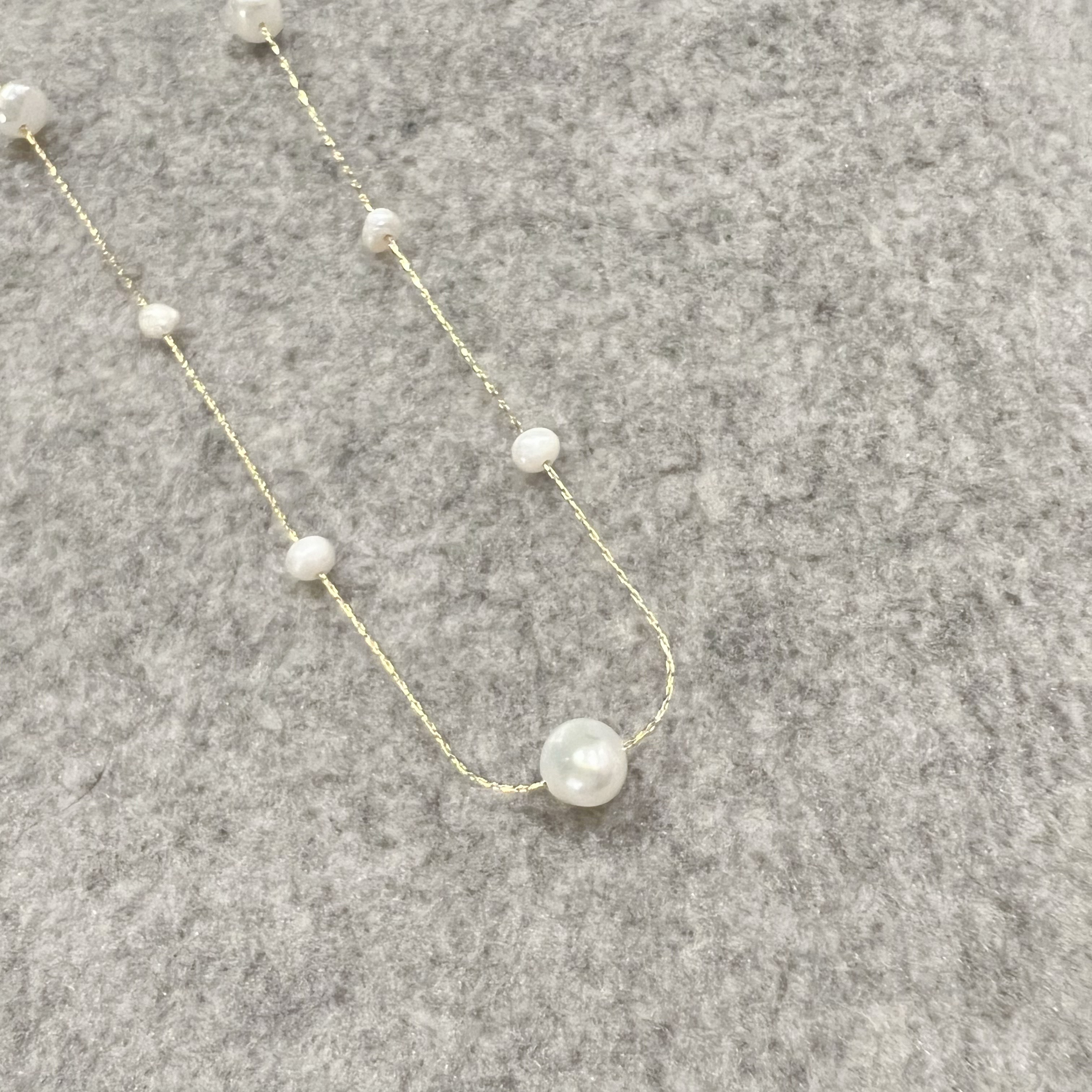 大小珍珠金色項鏈