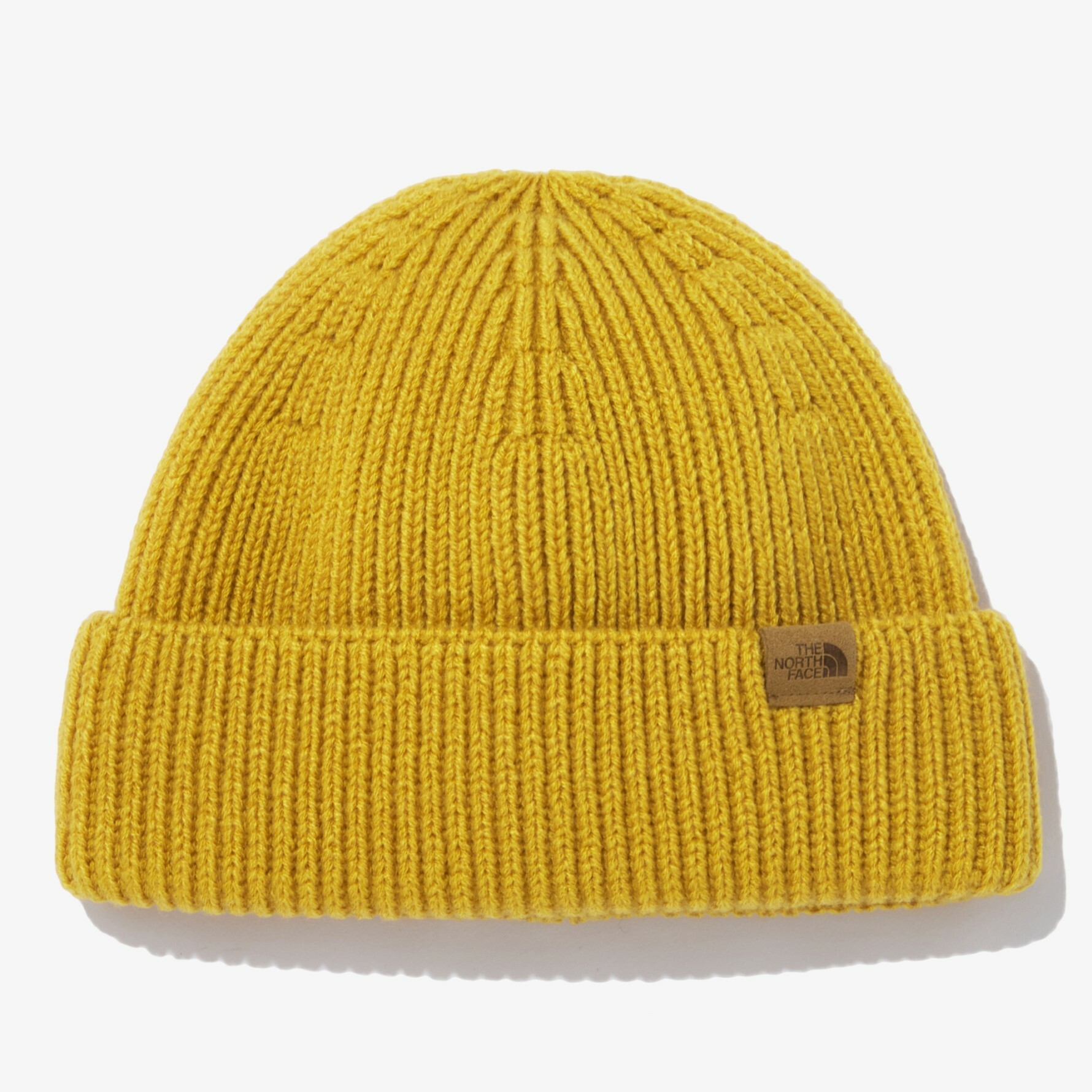 THE NORTH FACE 白標 SHORT BEANIE 素面 LOGO標 短毛帽 黃 NE3BN50N