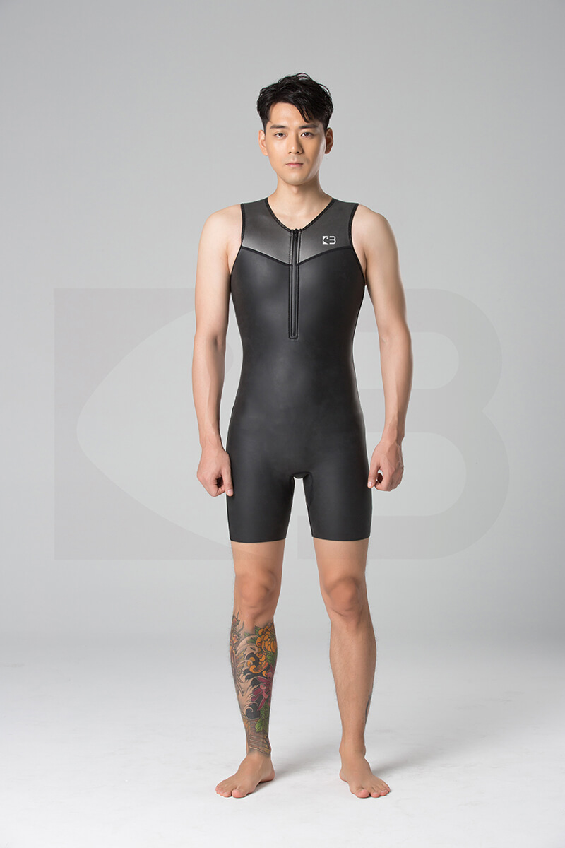 ▲預購 Bestdive 男款 2mm 墨灰系列 炫彩連身無袖短褲防寒衣 2026