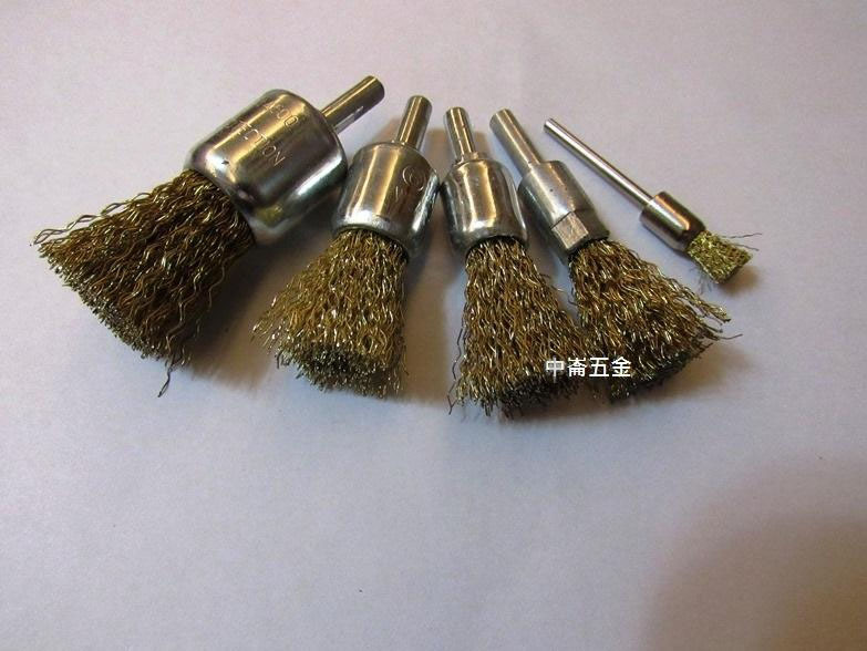 ＊中崙五金【附發票】高品質 5/8" 帶柄直型鋼絲輪 柄徑6mm 帶柄鋼絲刷 電鑽 刻模機專用