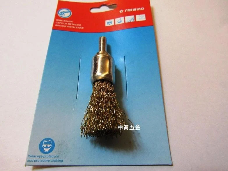 ＊中崙五金【附發票】高品質 5/8" 帶柄直型鋼絲輪 柄徑6mm 帶柄鋼絲刷 電鑽 刻模機專用
