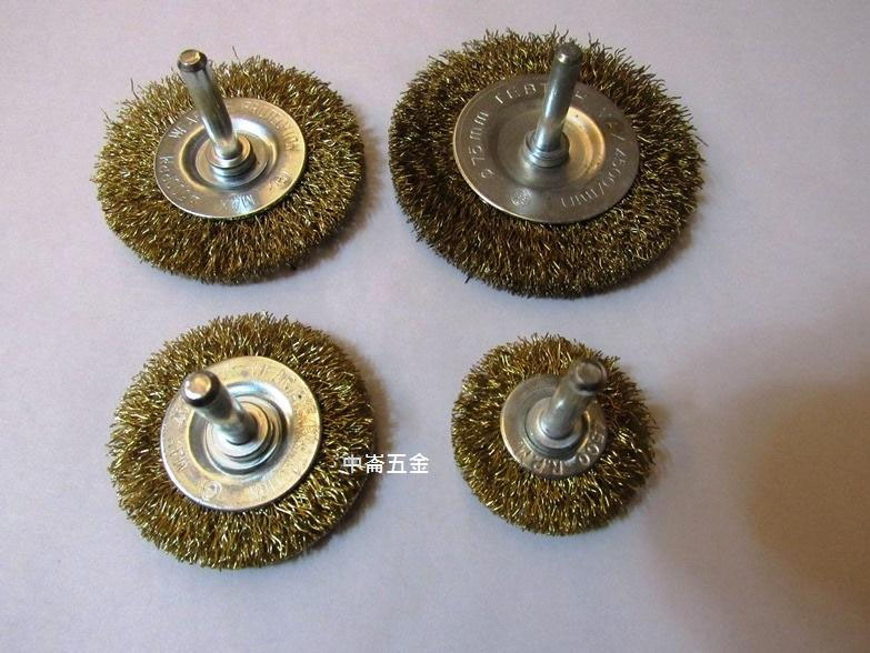＊中崙五金【附發票】高品質 2" 平面帶柄鋼絲輪 柄徑6mm 平面鋼絲刷 電鑽 刻模機專用