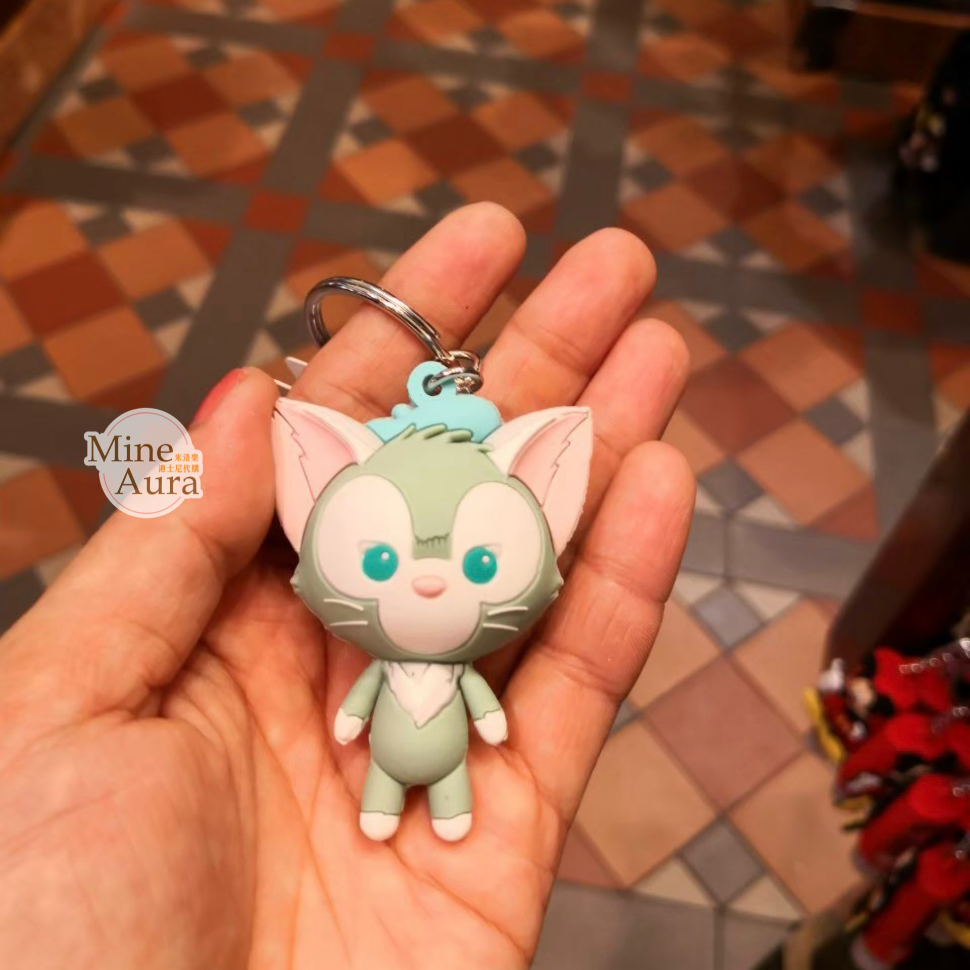 Q版 傑拉托尼 畫家貓 Gelatoni 立體 鑰匙圈 吊飾 -香港迪士尼樂園