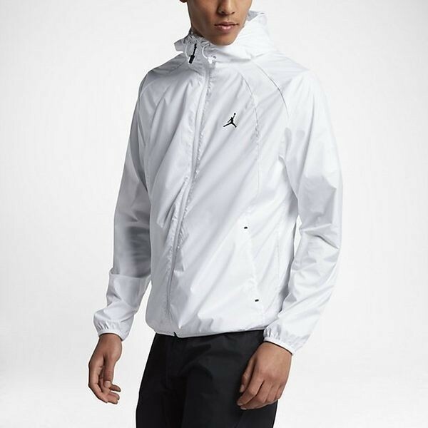 NIKE Air Jordan 經典 小標 防風 防曬 外套 白 (男款)