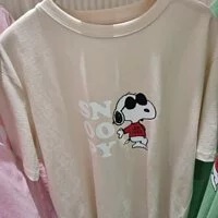 [S] LE.JUNEV SNOOPY FREE SIZE TSHIRT - BEIGE, SLJV84 (SLJV84)