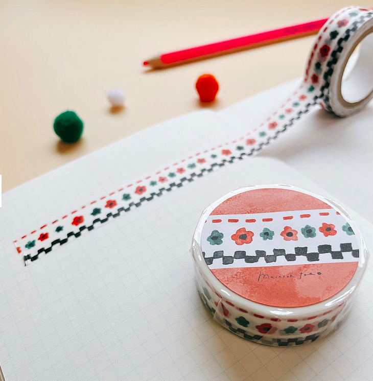 小花 水彩和紙膠帶｜馬卡龍腳趾