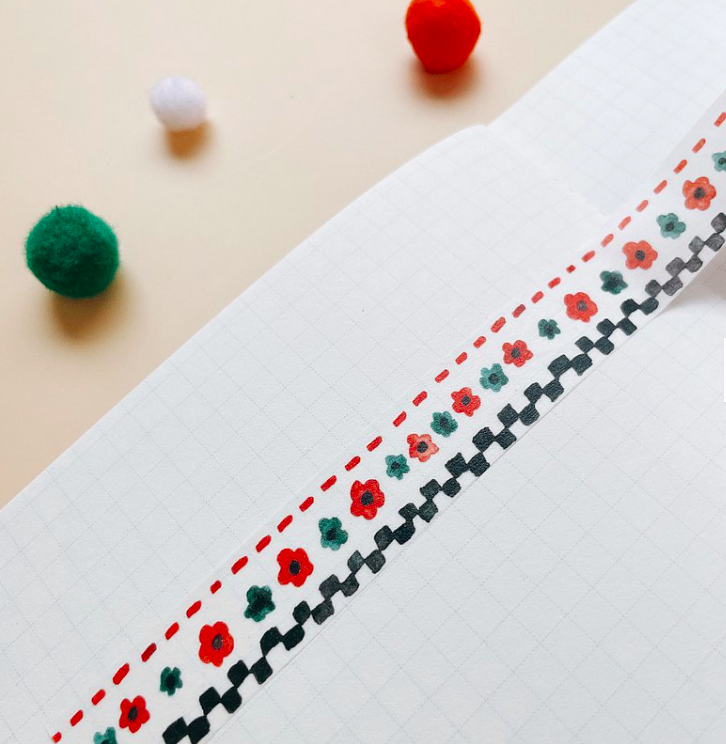 小花 水彩和紙膠帶｜馬卡龍腳趾