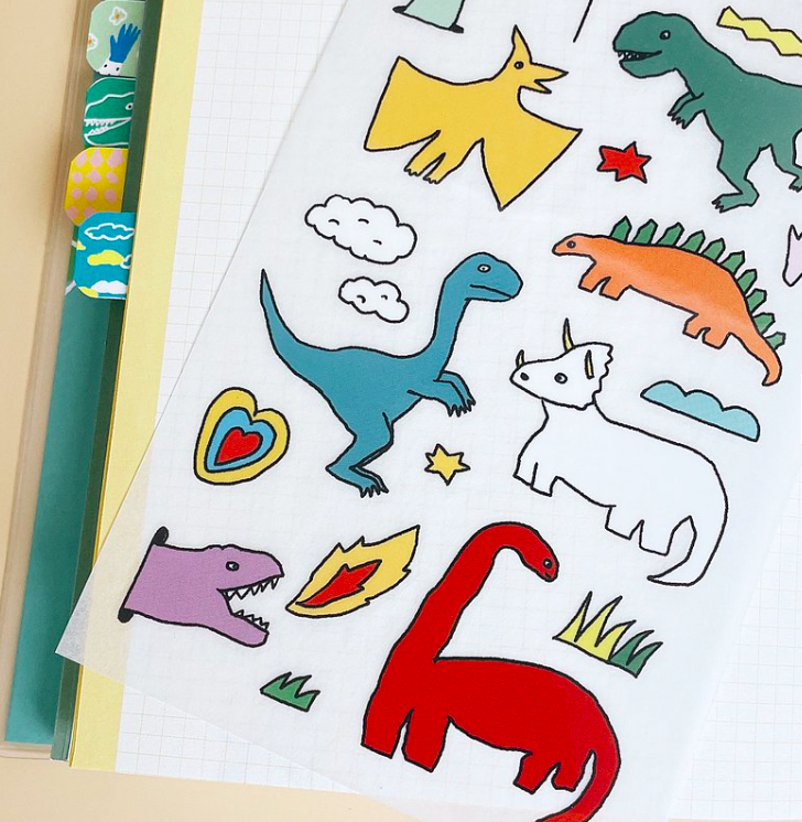 恐龍日常 轉印貼紙 感壓貼紙｜馬卡龍腳趾