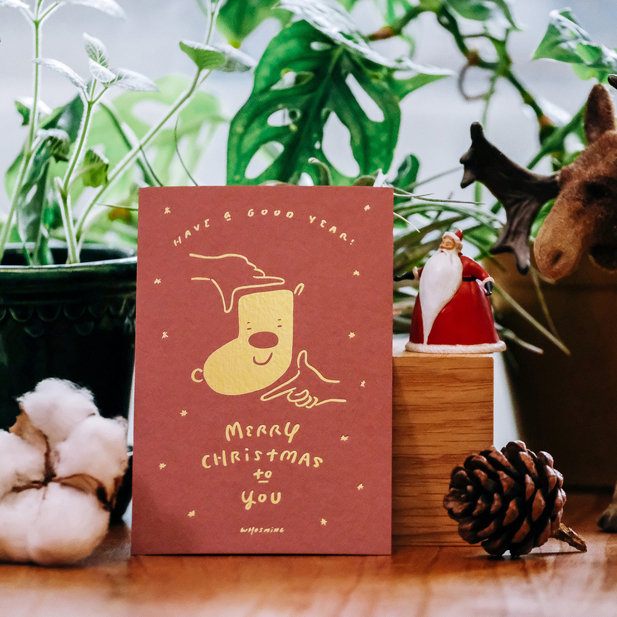 「GOLDEN SUCKS」(粉) 聖誕卡片