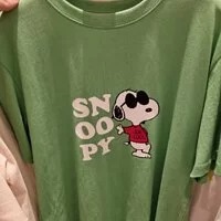[S] LE.JUNEV SNOOPY FREE SIZE TSHIRT - GREEN, SLJV91 (SLJV91)