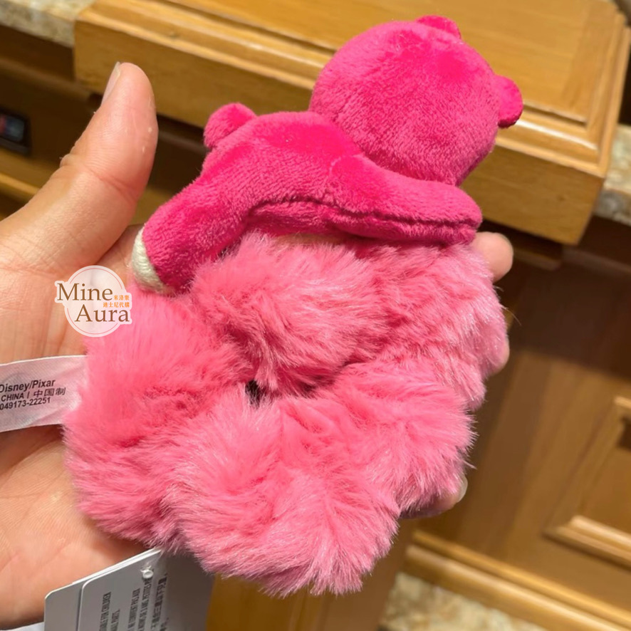 (限時特價) 熊抱哥 Lotso 絨毛造型 毛毛 髮束 大腸圈 髮飾 玩具總動員 Toy Story -上海迪士尼樂園