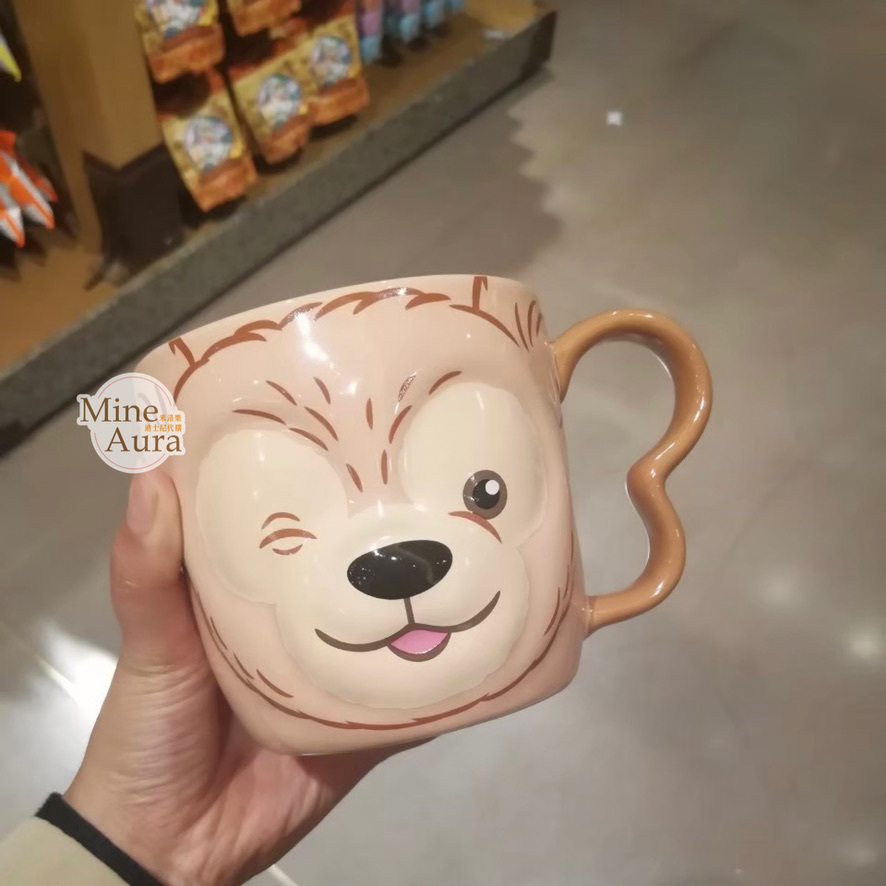 達菲 Duffy 大臉造型 湯勺+馬克杯 組 水杯 -上海迪士尼樂園