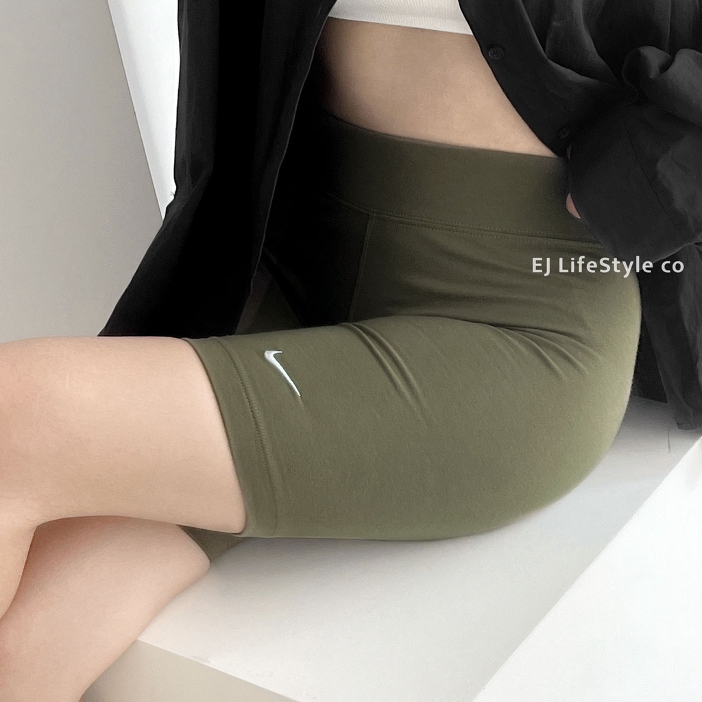 NIKE 單車褲 五分褲 小勾 黑色 CZ8527-010 軍綠 CZ8527-222 / 現貨