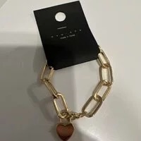 [S] NYU.NYU HEART PAD LOCK CHAIN BRACELET, GOLD, SNN11 (SNN11)