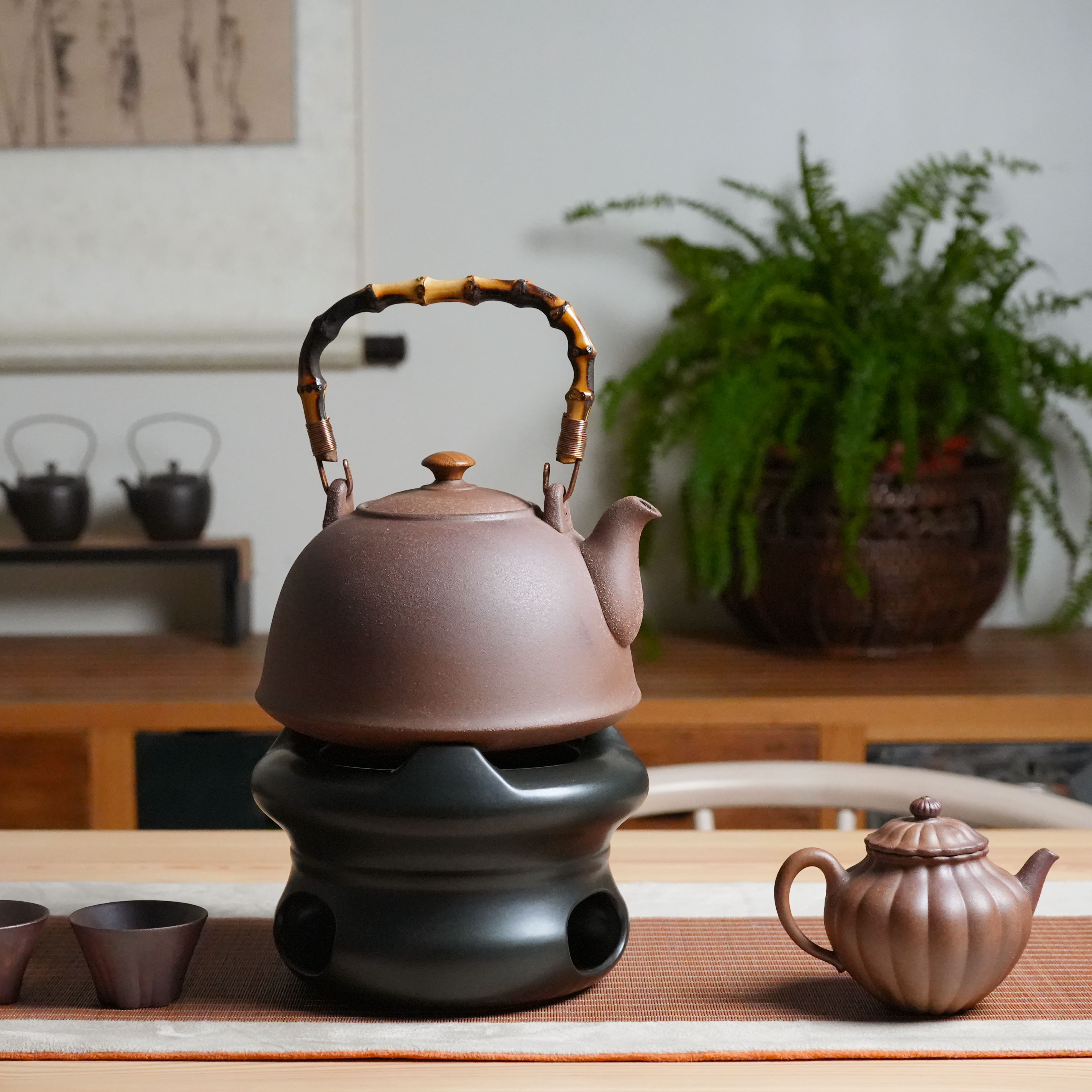 陶作坊 │ 老岩泥九式燒水壺_1300ml(竹手把)