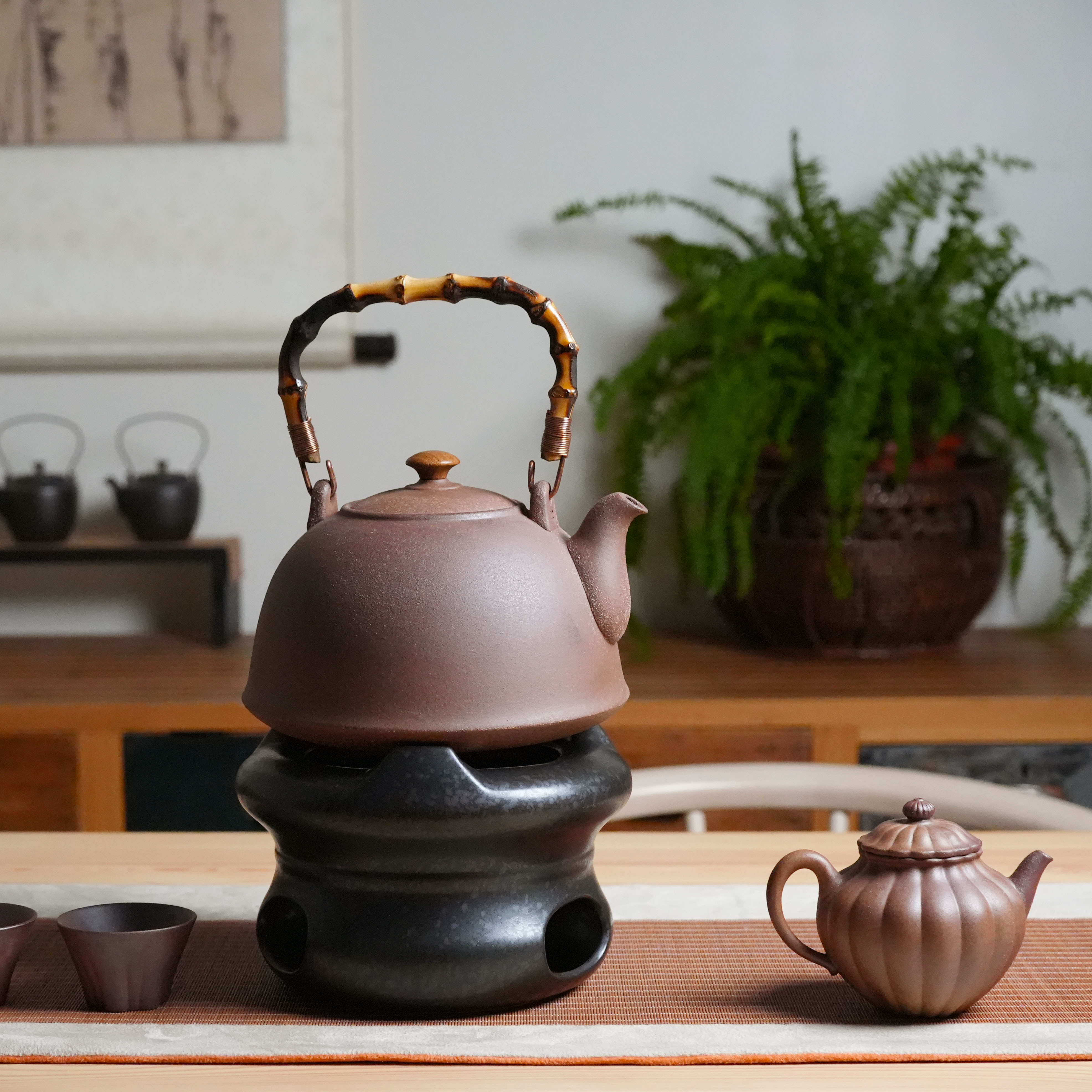 陶作坊 │ 老岩泥九式燒水壺_1300ml(竹手把)