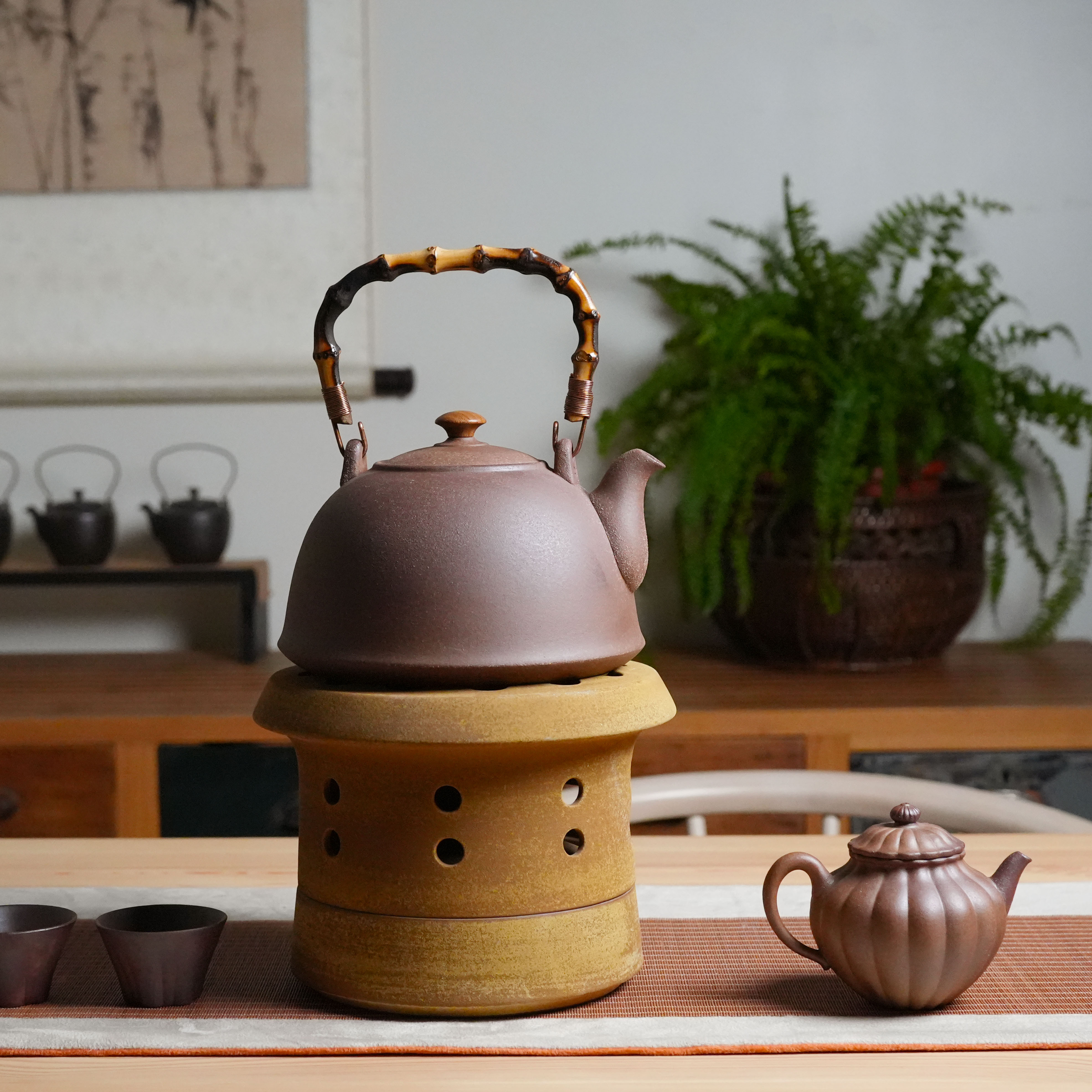 陶作坊 │ 老岩泥九式燒水壺_1300ml(竹手把)