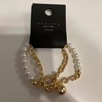 [S] NYU.NYU PEARL / CHAIN 2 WAY NECKLACE / BRACELET, GOLD, SNN19 (SNN19)