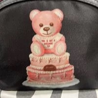 [S] MOSCHINO TEDDY BARE CAKE CROSSBODY BAG,BLACK, 667111884945 (SM242)