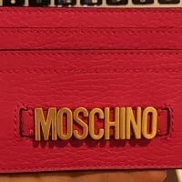[S] MOSCHINO LETTERING LOGO CARD HOLDER,HOT PINK, 667111176026 (SM257)