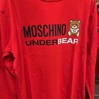 [S] MOSCHINO UNDER BEAR LONG SLEEVE TEE,RED, ZUT1801-9003-0118 (SM268)