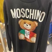 [S] MOSCHINO ITALIAN TEDDY BEAR SWEATSHIRT DRESS,BLACK, EA0707-0540-1555 (SM270)