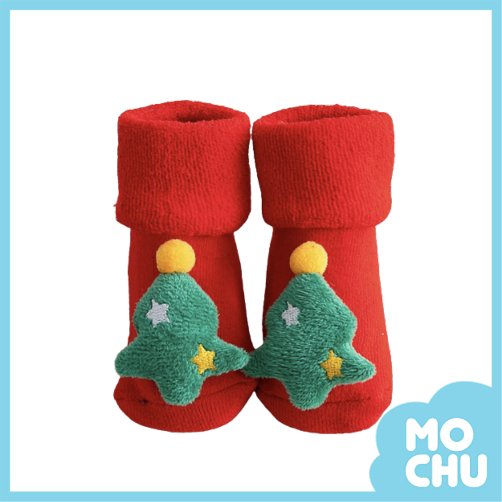 (1-3y現貨)聖誕立體造型寶寶襪三入組-A款