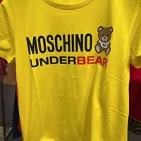 [S] MOSCHINO UNDERBEAR LOGO SHORT SLEEVE T-SHIRT, YELLOW, 202ZUT190490030026 (SM273)