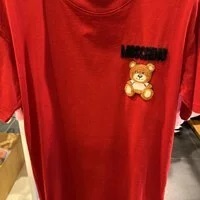 [S] MOSCHINO CHEST LOGO BEAR T-SHIRT DRESS,RED, ET0469-5540-1115 (SM275)