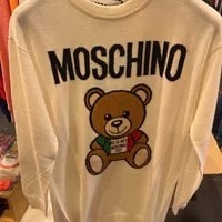 [S] MOSCHINO ITALIAN BEAR SWEATER DRESS,WHITE, ET0492-0501-1002 (SM289)