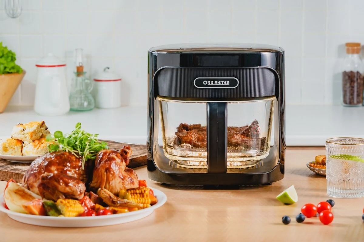 【 one-meter 】玻璃氣炸鍋 (黑)