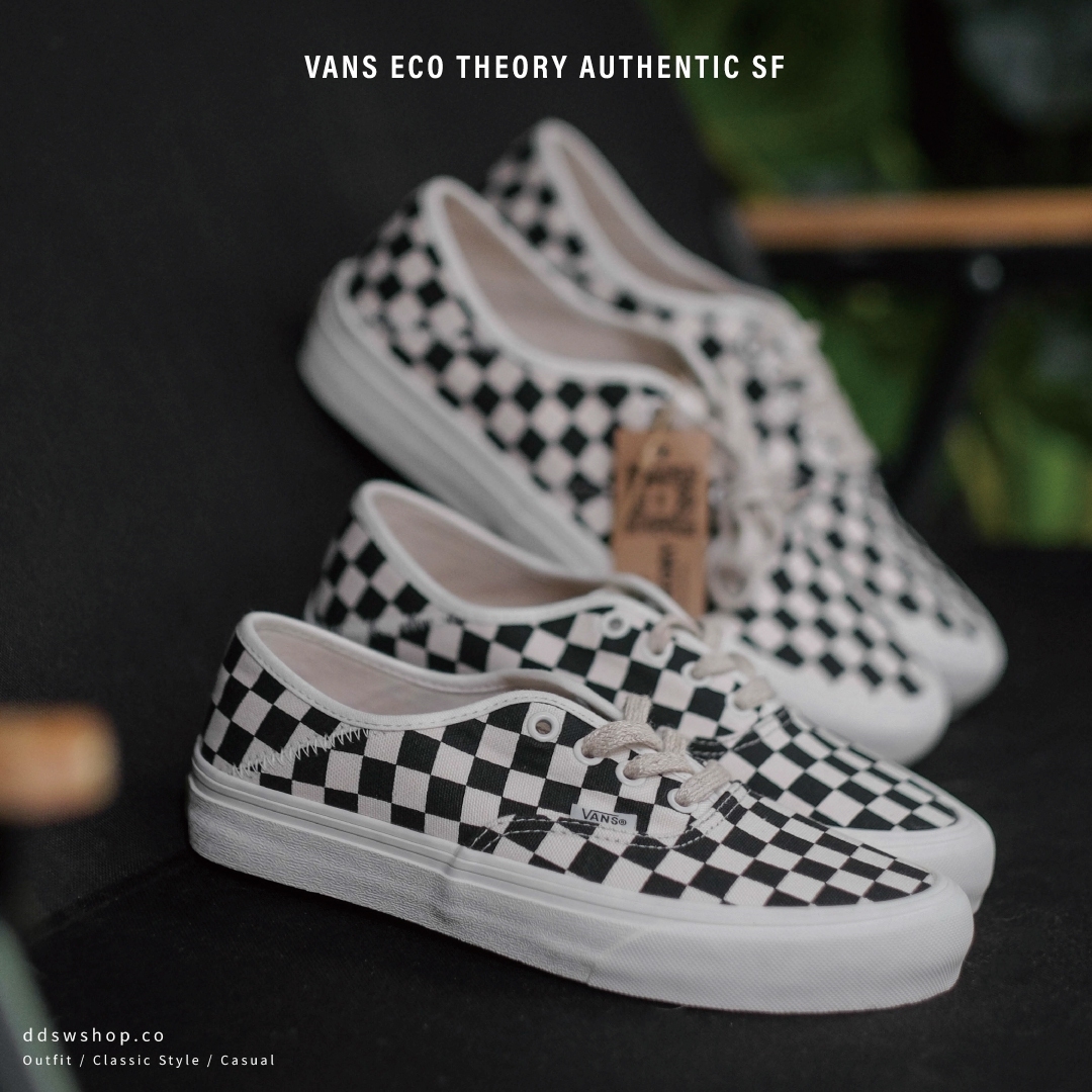 Vans Authentic 棋盤格黑白格軟木塞棉麻環保材質VN0A3MU642E