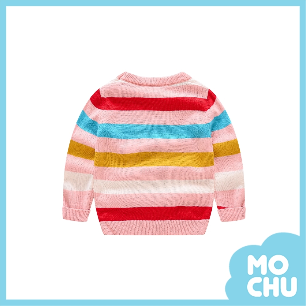 拼色粉條紋圓領毛衣
