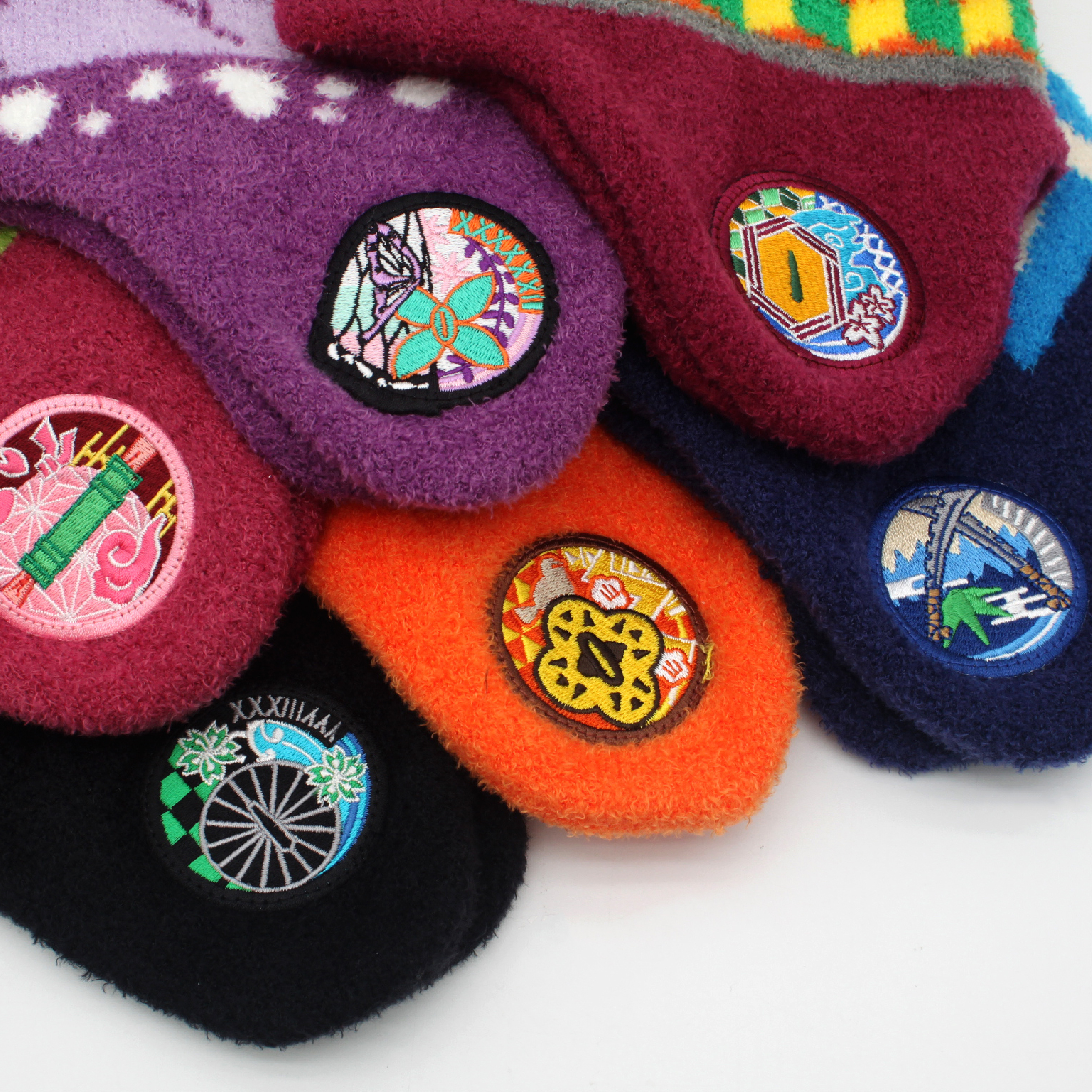 【肌暖】台灣製  和柄系列 童趣繡片碰碰護耳保暖帽丨K1379-K1384