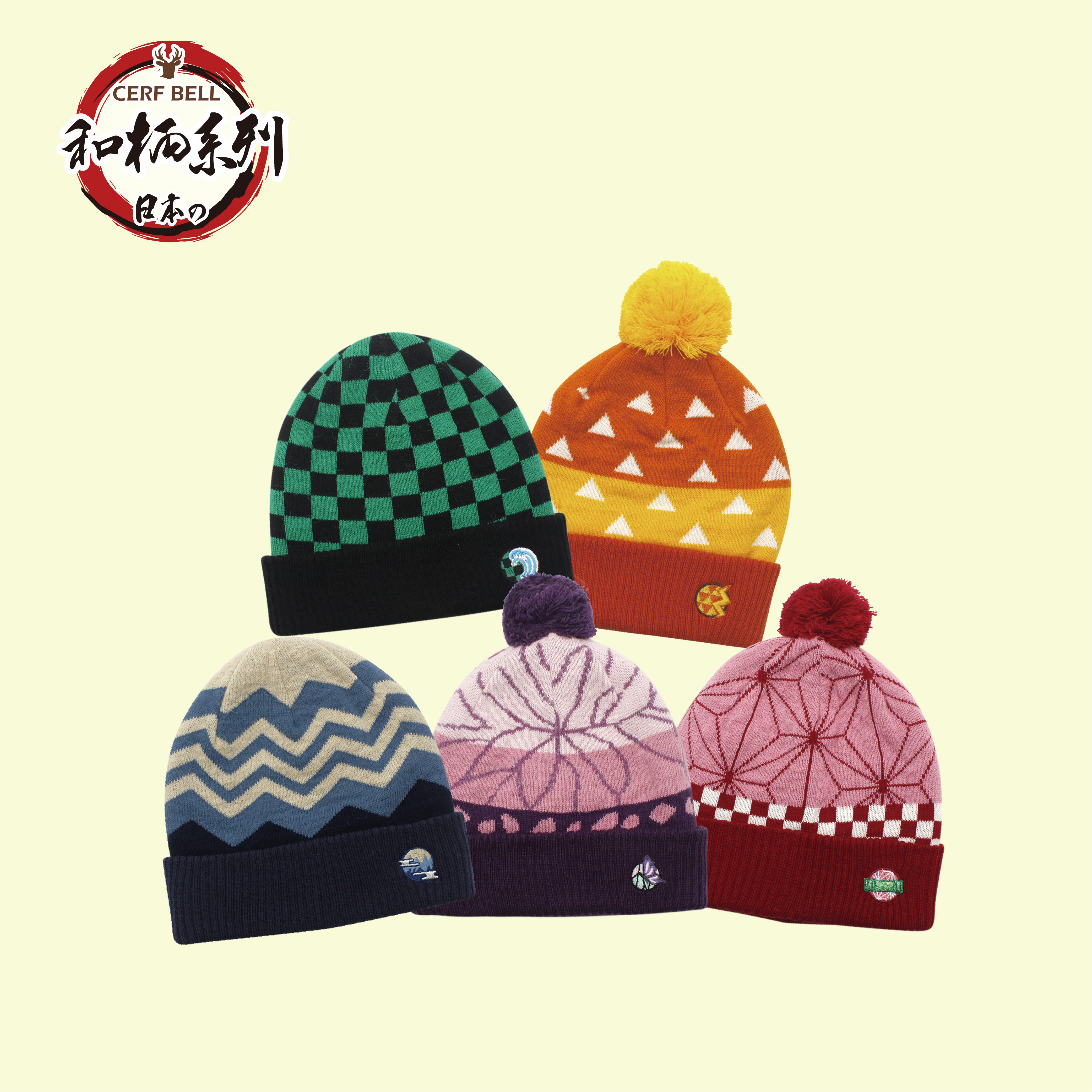 【肌暖】台灣製 和柄系列 童趣刺繡雙層反摺保暖帽丨K1389T-K1393T