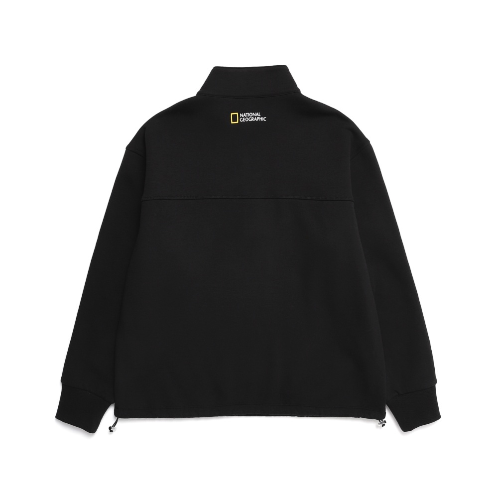 Women's Crop Half Zip Sweatshirt - CARBON BLACK